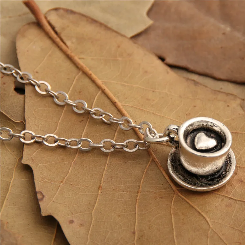 1 шт серебряный цвет кофейная чашка ожерелье для любимой подарок подруги