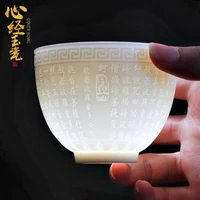 high grade suet jade master cup dehua white porcelain ceramic heart sutra baifu teacup home high grade tea set