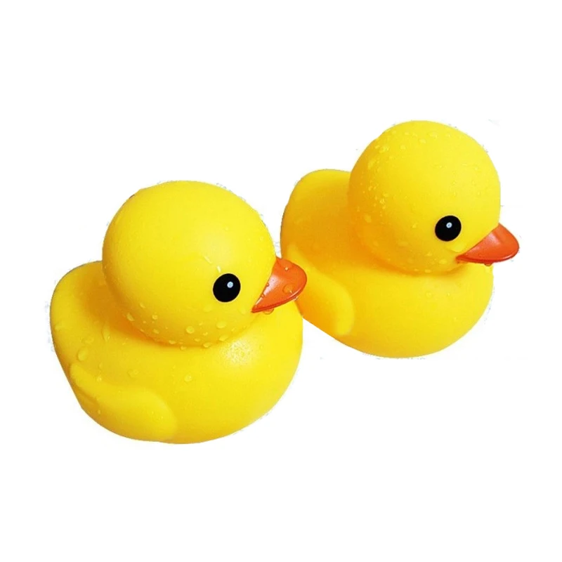 Cute Rubber Yellow Duck Bathtub Bath Water Toys for Baby Kids Classic Toys Swimming Pool Decoration Press Squeak Duck Model
