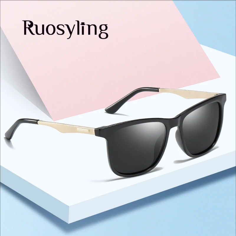 Женские солнцезащитные очки Ruosyling квадратные в винтажном стиле с