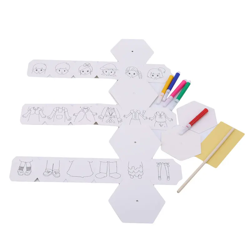 B Little boy Детские вращающиеся DIY бумажные цветные одинаковые вращающиеся Сменные одежды куклы креативные ручные головоломки Детский сад каваи игрушки - Цвет: B Little boy