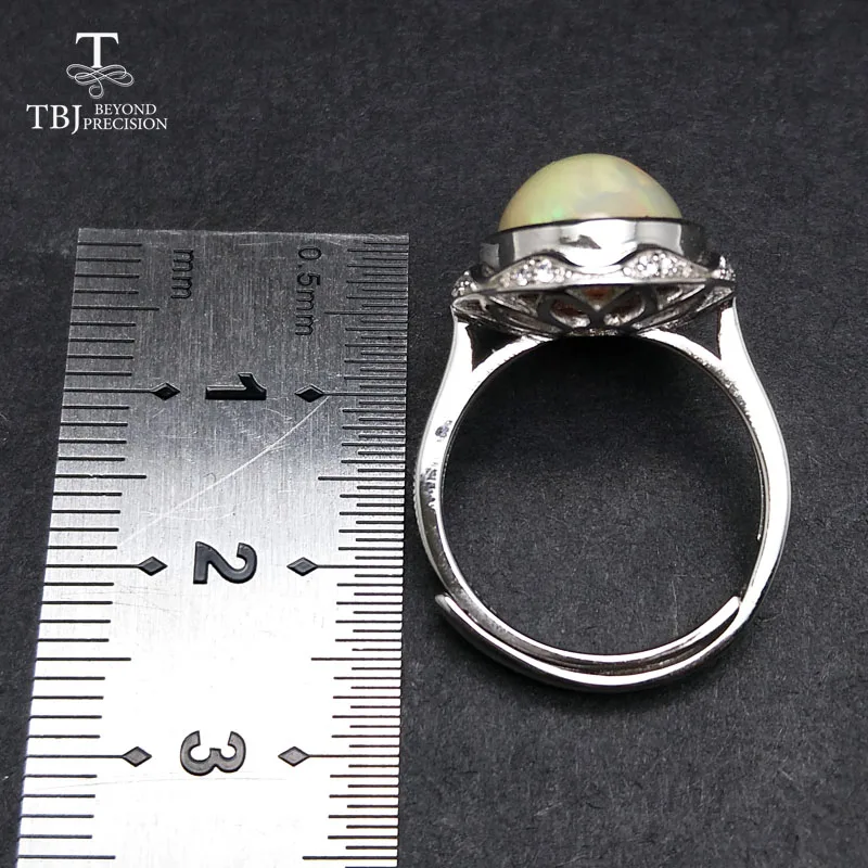 TBJ высокое качество Эфиопский Опал овал 10*14 мм 5ct до natual красочные кольцо с
