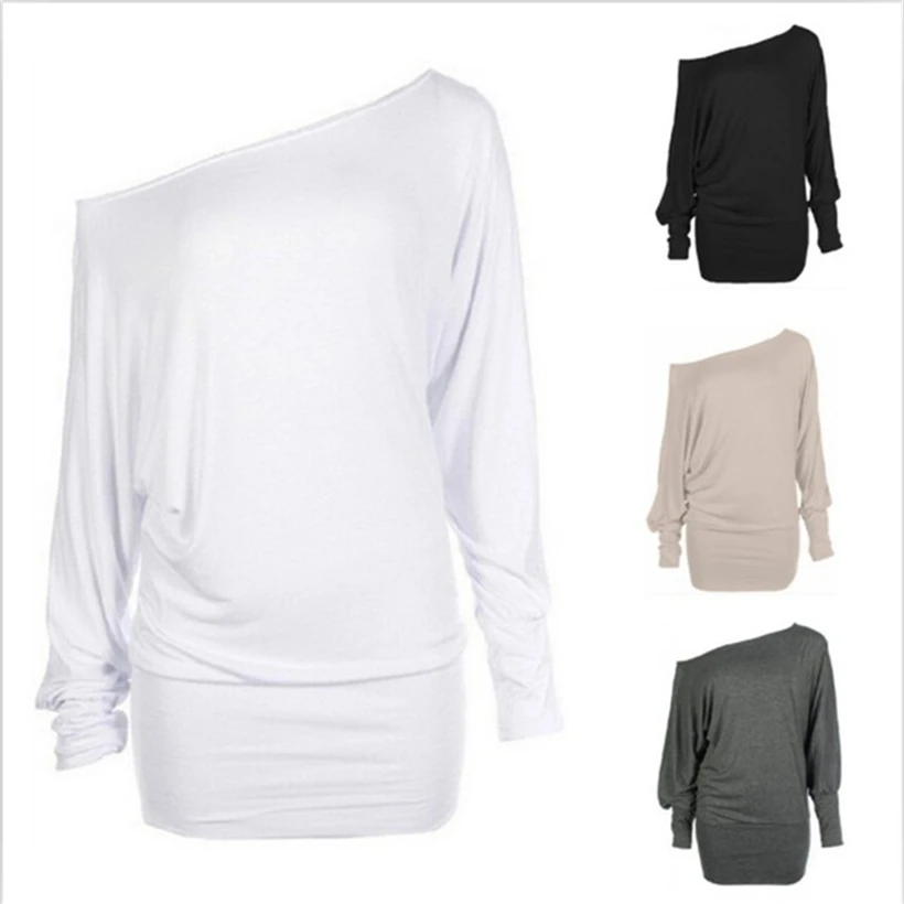 2018 Fashion Women Shirt Batwing Sleeve Shirts Top Solid O-neck Cotton Summer Tee Tops Female Plus Size Casual Loose V259 |