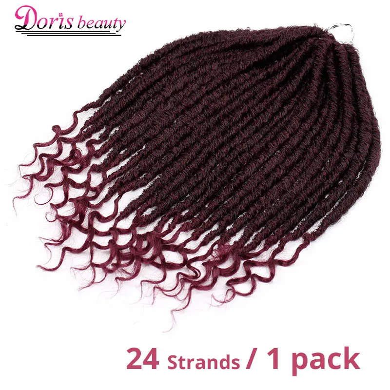 Doris beauty 16& 20 дюймов богиня искусственные локоны в стиле Crochet волосы мягкий конец натуральные синтетические косички коричневый расширение для женщин замки