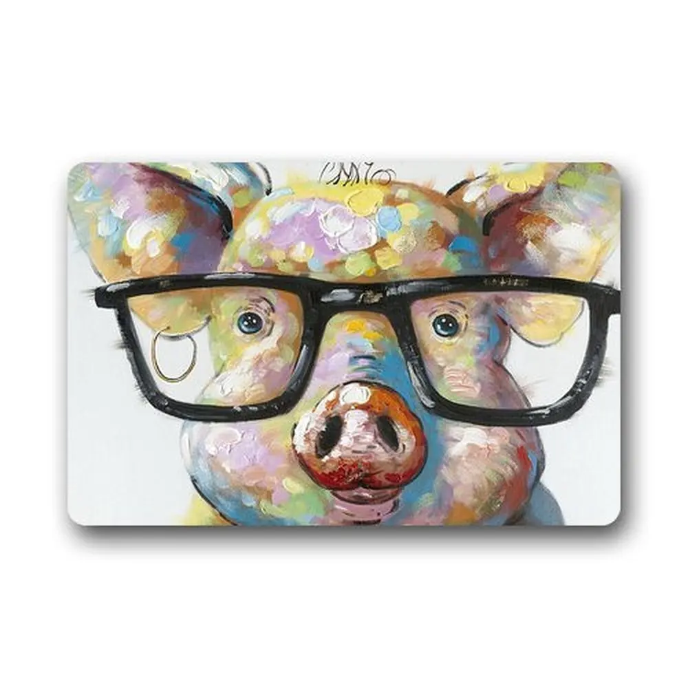 

Cute Little Pig Custom /Outdoor Washable Doormat Bath Kitchen Decor Area Rug 23.6 X 15.7 Inch Indoor/Outdoors