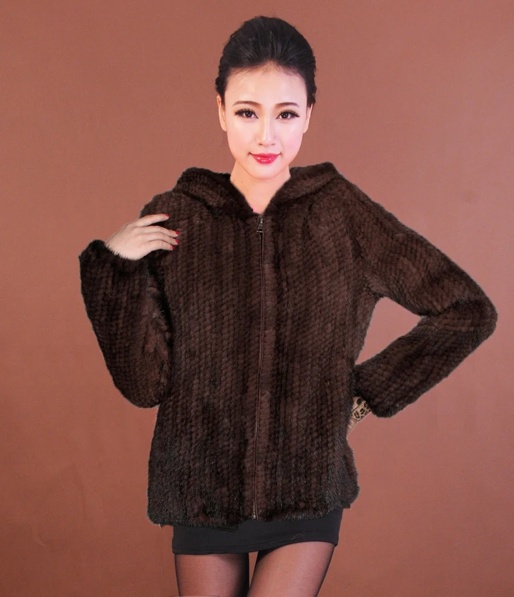 

2019 New Winter Fur Coat Women Fur Jacket Female Genuine Real Knitted Mink Fur Coat Outerwear With Hooded Plus Size M to 6XL