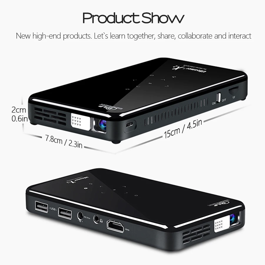 AUN светодиодный проектор X2. WiFi Android 3D для домашнего кинотеатра. Мини кинотеатр.
