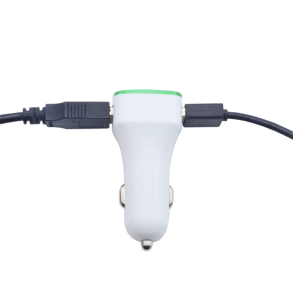 Франшиза сторона двойной USB 2 порта свет автомобильное зарядное устройство