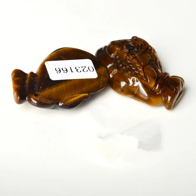 Натуральный тигровый глаз драгоценный камень ручной резной Деньги сумки кулон