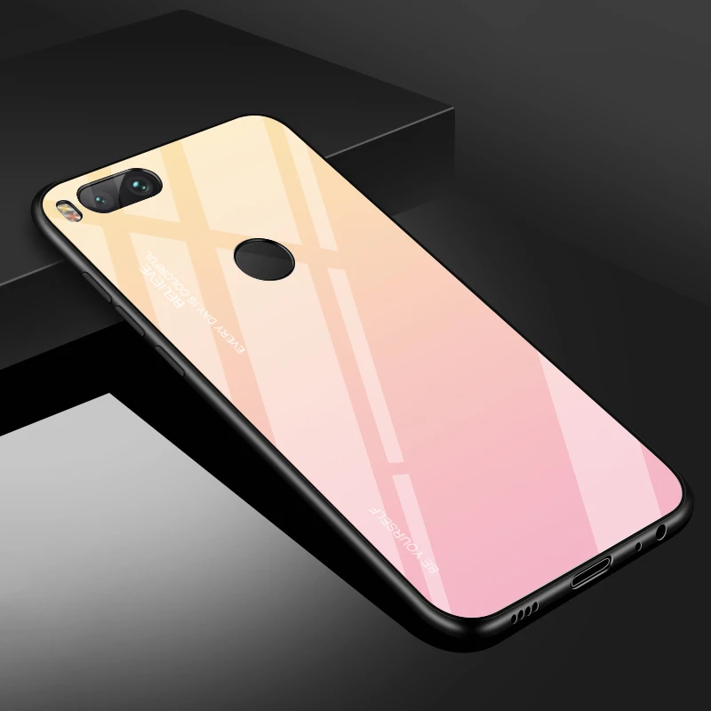 01 Для Xiao mi Red mi Note 5 6 7 Pro 6A чехол из закаленного стекла с градиентом для Xiaomi mi 8 A2 Lite A1 9 mi 8 mi 6 mi 9 Pocophone F1 чехол - Цвет: 01