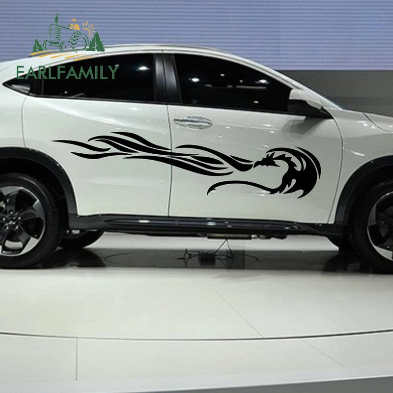 EARLFAMILY 160 см x 40 автомобиля Феникс Племенной пламя низкая двери окна наклейки на