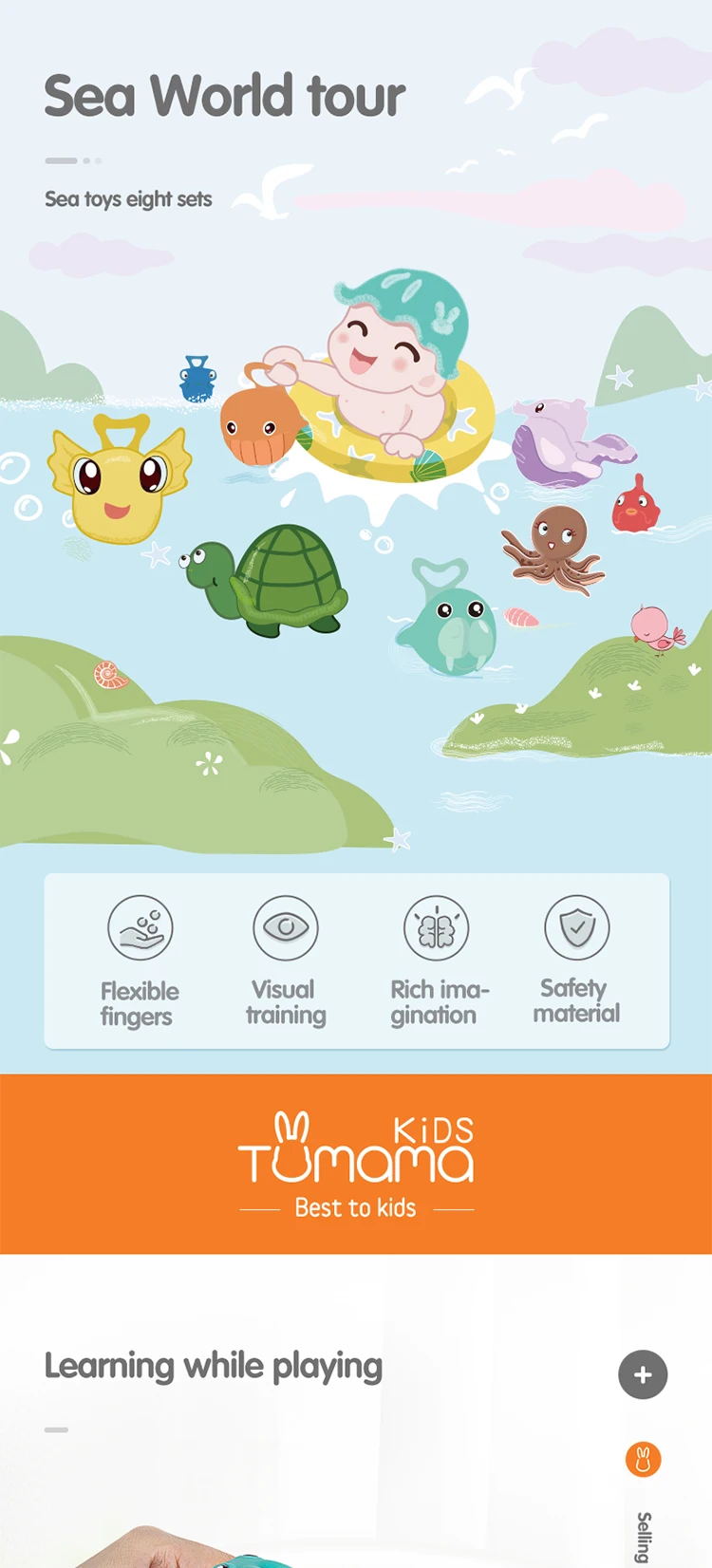 Tumama 8 шт. детские игрушки 0-12 месяцев Детские Игрушки для ванны для душа детские игрушки для игры в воду пляжные игрушки с сумкой-органайзером Jouet Bebe