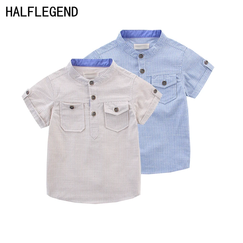 Рубашка в клетку с коротким рукавом для мальчиков европейском стиле|baby boy shirt|boy