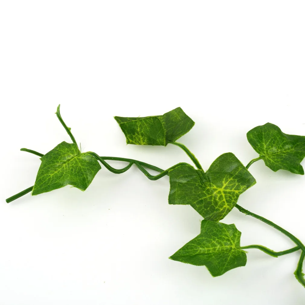 2M Long Artificial Plants Green Ivy Leaves Artificial Grape Vine Fake Parthenocissus Foliage Leaves Home Wedding Bar Decoration images - 6