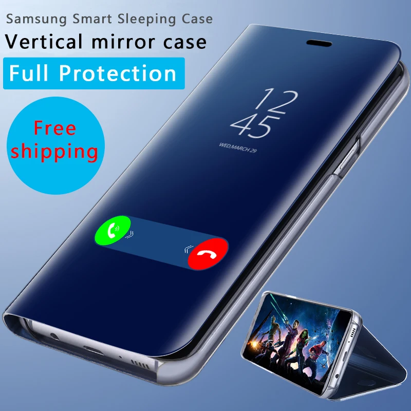 Умный кожаный чехол для Samsung Galaxy S9 Plus S8 S7 Edge S6 Note 8 5 зеркальный флип с подставкой J3 J5