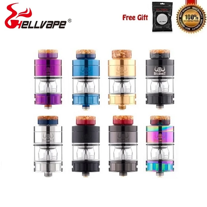 Оригинал Hellvape Hellbeast Sub Ohm Vape Tank 4 мл 24 мм атомайзер для электронных сигарет с 810