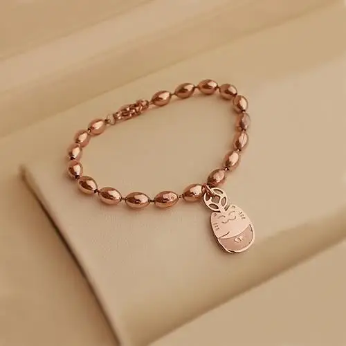 Лидер продаж женский браслет из нержавеющей стали с бусинами и подвесками в виде