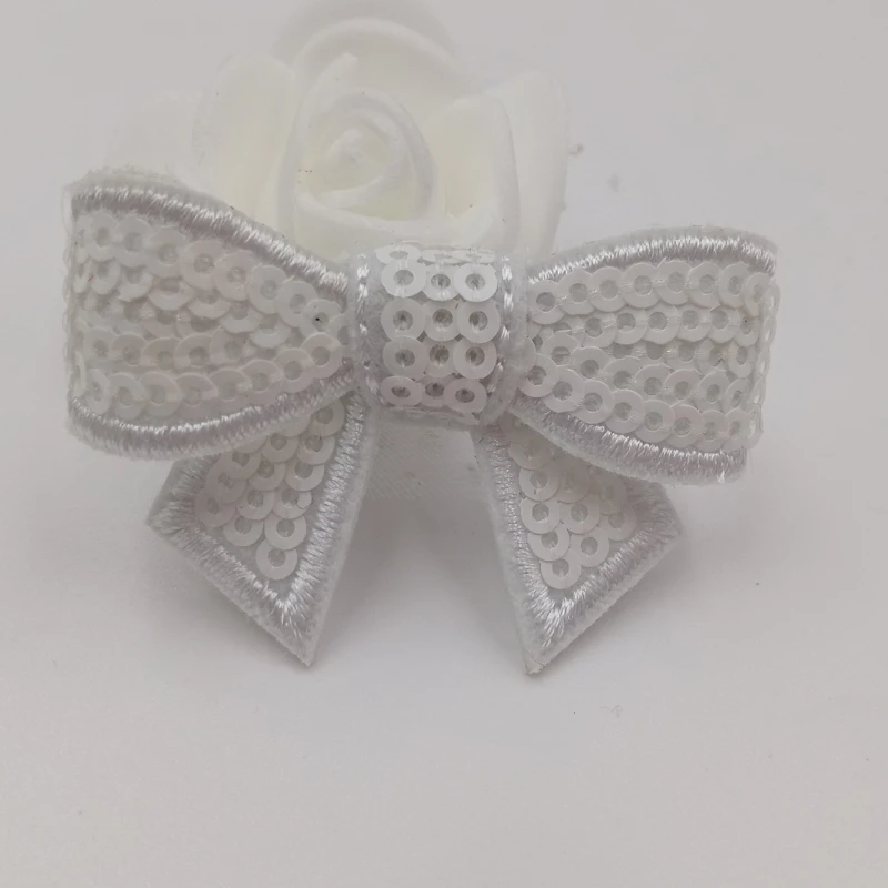 20 шт./лот разноцветные банты с блестками бутик аппликацией без зажима аксессуары