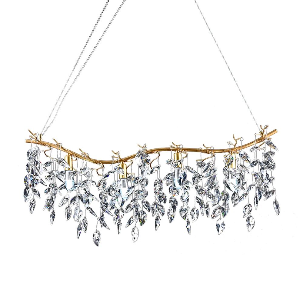 Роскошная золотая хрустальная люстра светильник для украшения дома Хрустальная