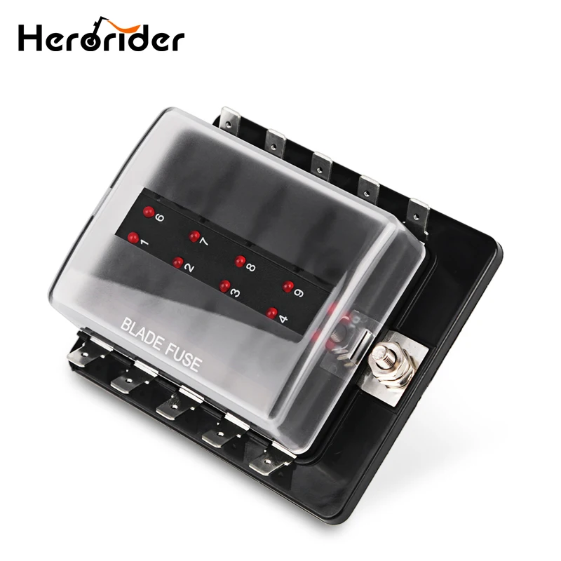 

10 ходовой держатель предохранителя с светодиодным сигнальным светом для автомобиля, лодки, морской трайк 12В 24В