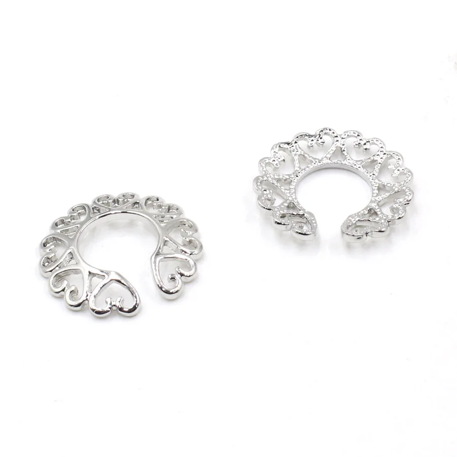 2Pcs body jewelry for women Nipple Clips Heart Shaped Fake Rings Circle Stainless Steel non piercing nipple shield | Украшения и