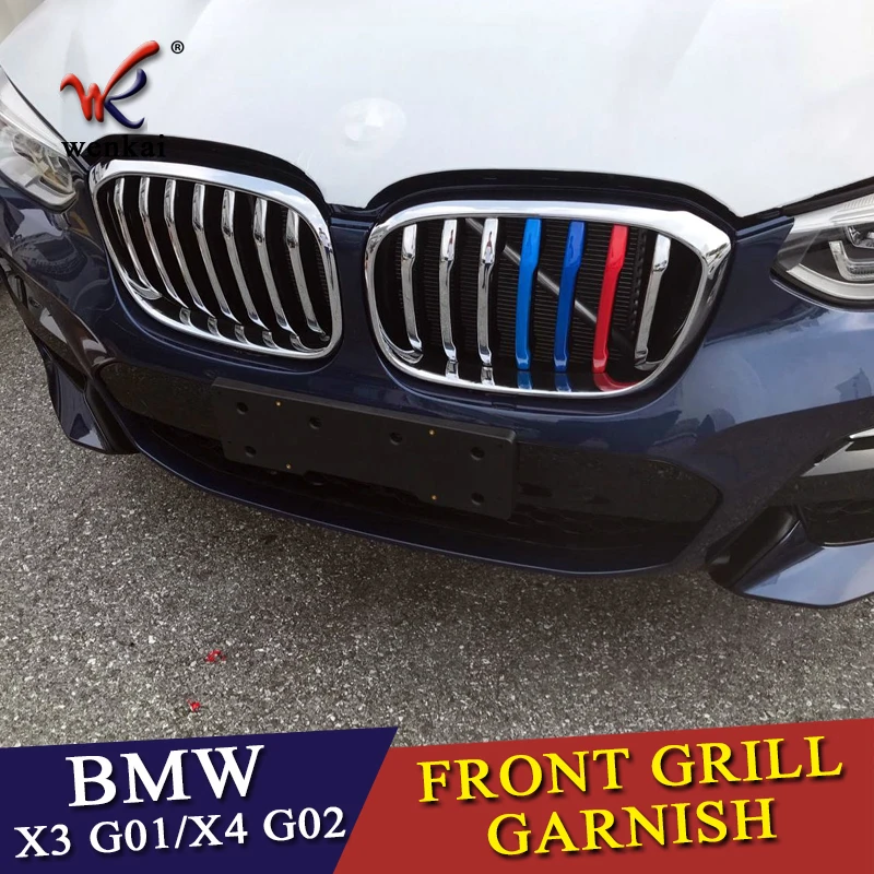 Для 2018 всех новых BMW X3 G01 X4 G02 3D M Автоспорт полоса Передняя решетка отделка полоски