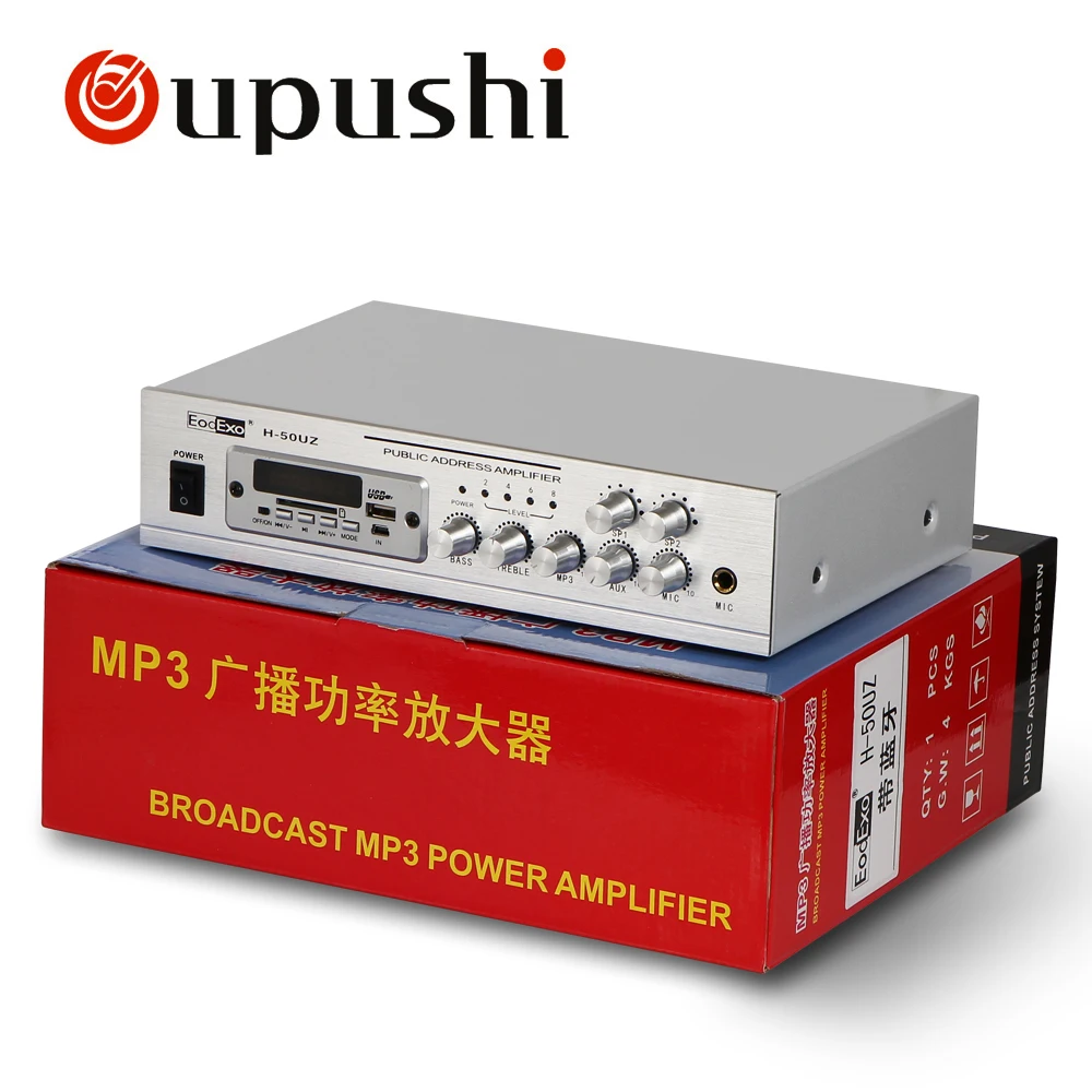 Oupushi 2 зоны PA Bluetooth усилитель 50 Вт Домашнее использование мини микшер USB усилитель с потолочным динамиком, настенный динамик, рок динамик