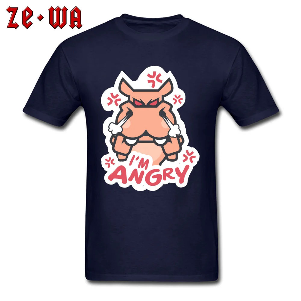Новый список забавная футболка мужская одежда с принтом Angry Hippo хлопковые топы
