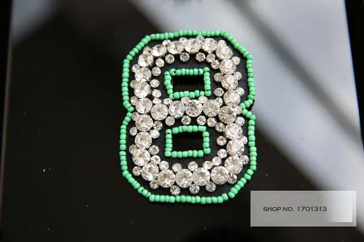 Numbers 3D Handmade rhinestone beaded patches for clothing bag DIY digital embroidery parches bordados para ropa | Дом и сад