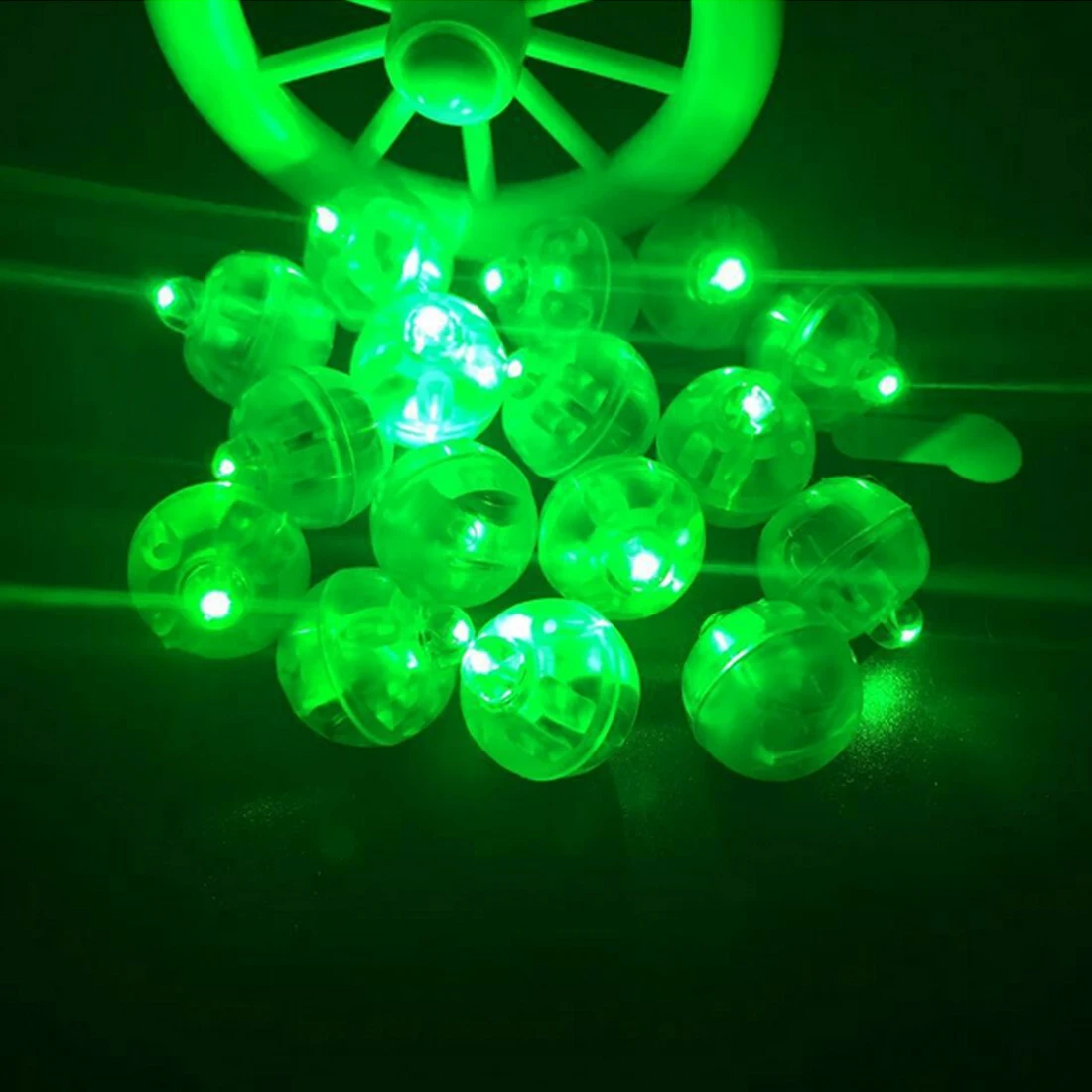 20 шт./лот круглый RGB светодиодный мигающий шар лампы Белый пуля шар огни с 2 типа для украшения свадебной вечеринки - Цвет: A green lights