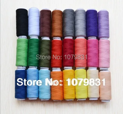 Высокое качество полиэстер швейная нить Сделано в Китае 200 м/цвет 24 цвета/набор |
