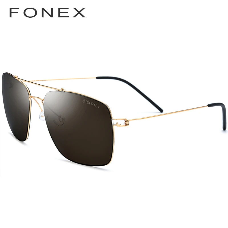 Titanium Alloy Polarized Sunglasses Men Ultralight Brand Designer Mirror Oversize Square Sun Glasses for Men Eyewear 98622