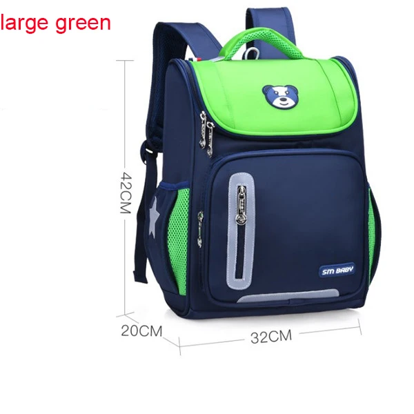 Large green Русский стиль, школьные рюкзаки на колесиках для девочек, детские школьные сумки, ортопедический рюкзак, сумка для мальчиков, детский Ранец - Цвет: Large green