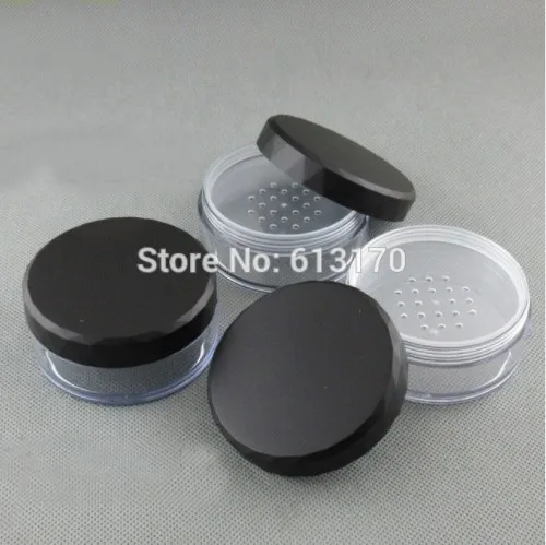

50g Empty cream jars loose powder jar with mesh Sifter nail art Cosmetic packing container sub-boxing jar free shipping