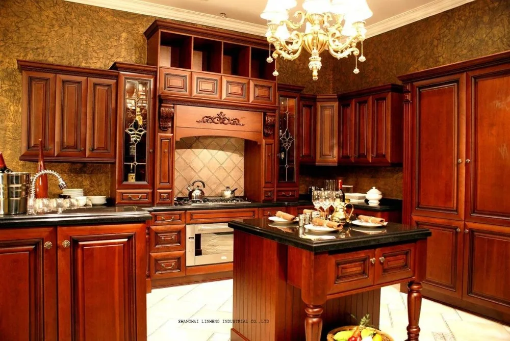 

solid wood modular kitchen cabinets(LH-SW086)