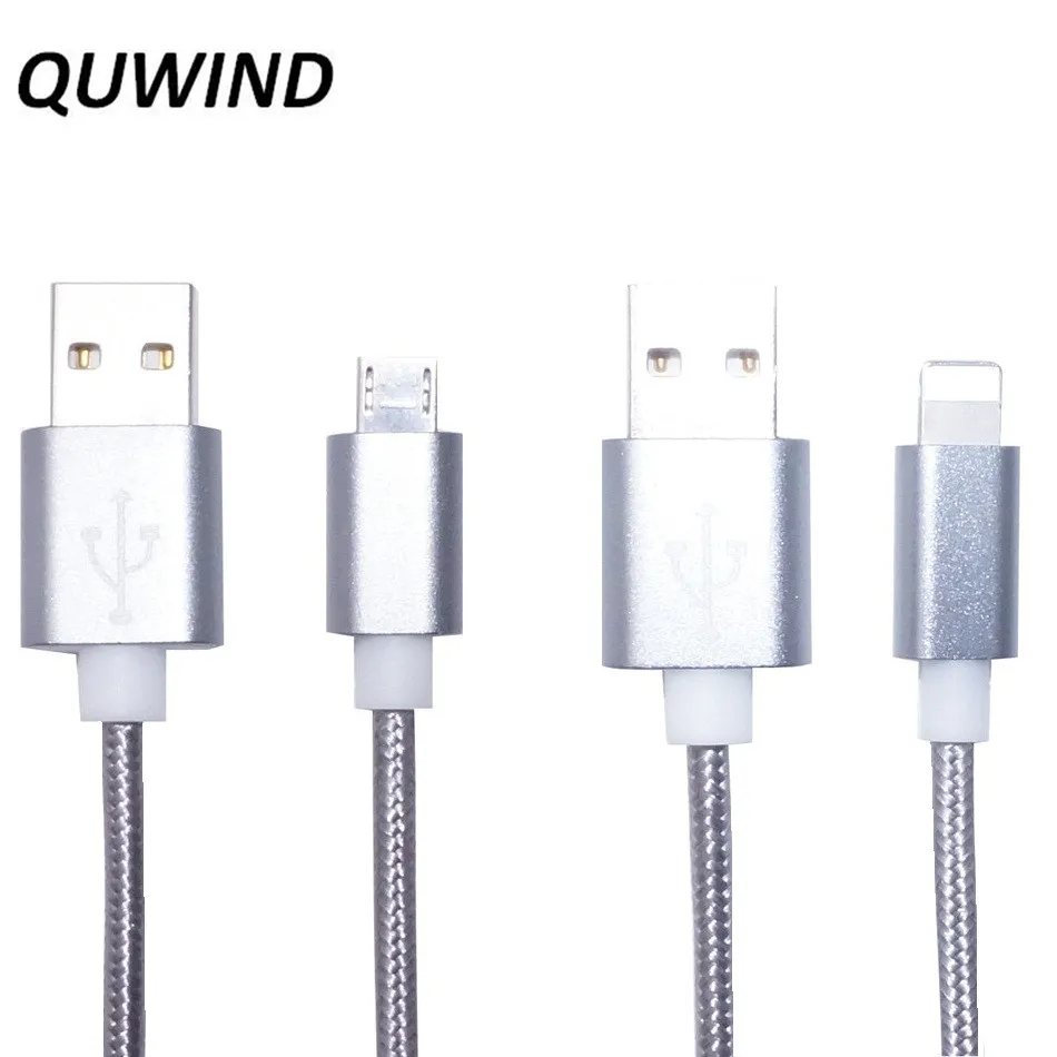 QUWIND 1 м 2 3 нейлоновый Плетеный Micro Usb или 8 контактный кабель для зарядки данных iPhone
