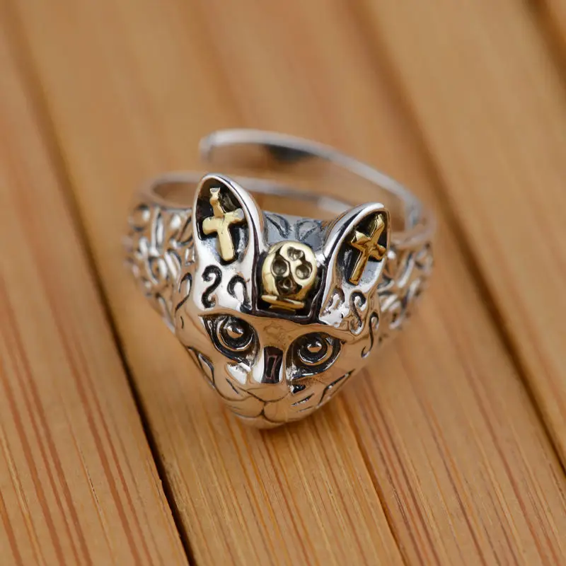 

S925 sterling silver ring antique crafts jewelry lovers Maotou a generation of explosion