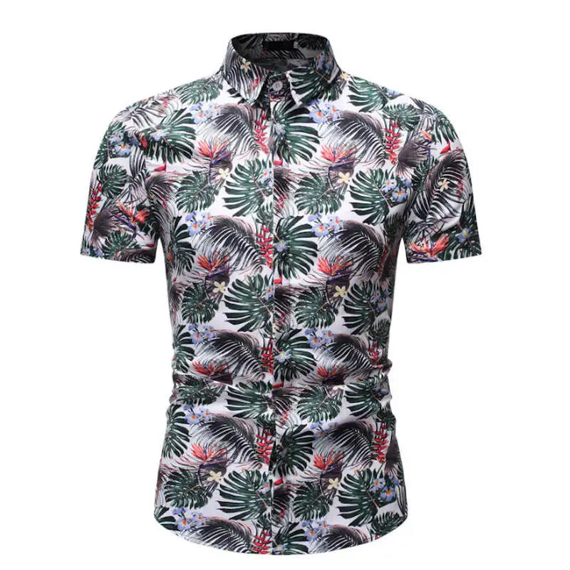 Мужские Гавайские рубашки мужские повседневные Camisa Masculina печатные пляжные рубашки мужская рубашка навыпуск с ярким рисунком короткий рукав Летняя Праздничная рубашка