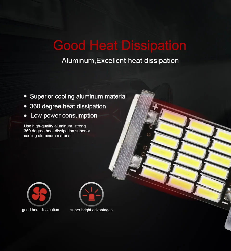 ANMINGPU 2x супер яркие 10 Вт сигнальные лампы W16W светодиодные лампы 4014SMD T15 Led Canbus для автомобиля задние лампы резервный парковочный Светильник лампы