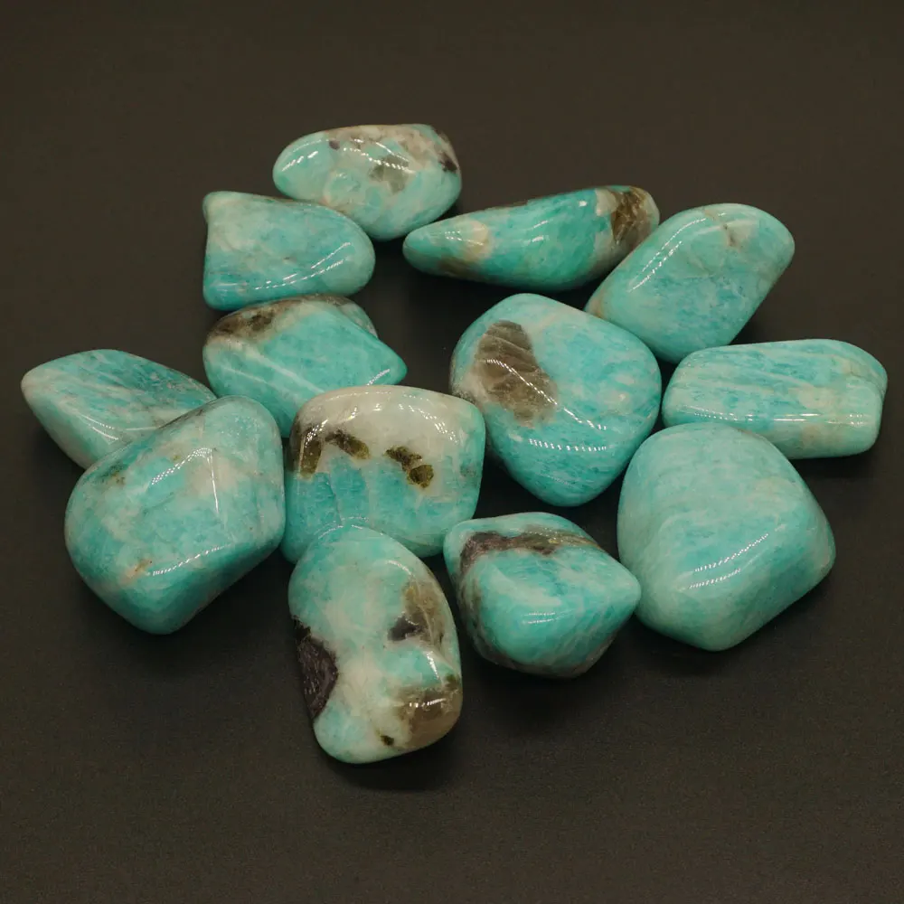 

Russian Amazonite Stones Bulk Tumbled Natural Polished Gemstone Supplies for Wicca, Reiki, and Energy Crystal Healing 200g