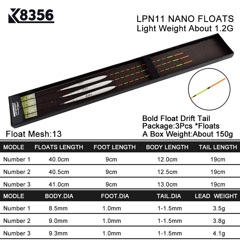 K8356 3 шт./лот LPN11 Рыболовные Поплавки Nano снасти инструмент рыба 13 поплавок сетка