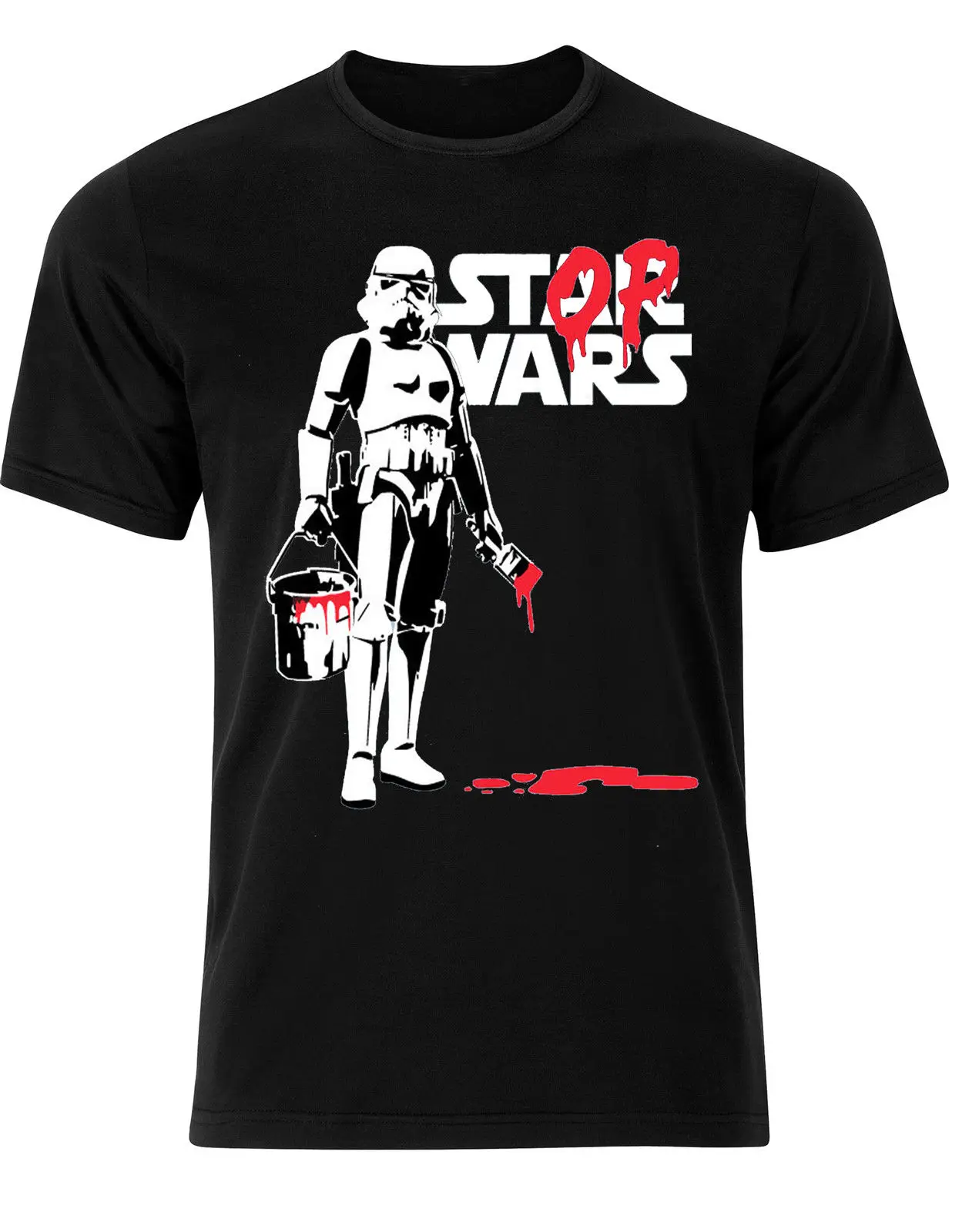 Звездные войны Stormtrouper Banksy &quotStop Wars&quot пародия Полицейская Мужская футболка AH31