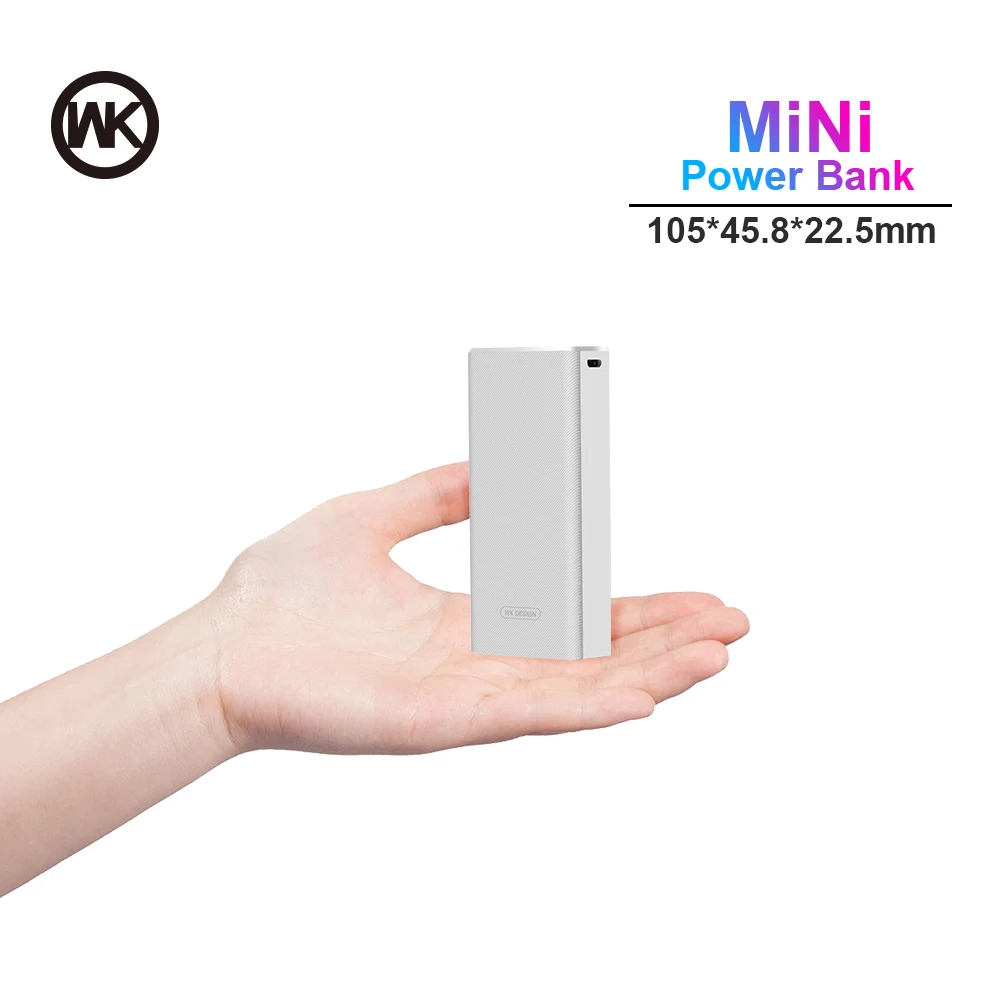 Мини портативное зарядное устройство WK 10000 мАч для iPhone Xiaomi Mi внешний аккумулятор
