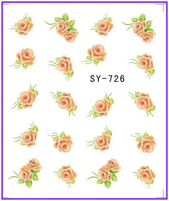 6 упак./лот блеск переводка NAIL ART наклейки на ногти цветок Роза в форме тюльпана от