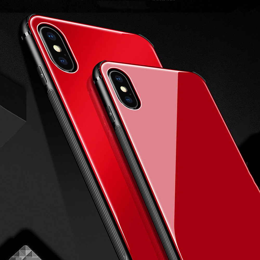 Tempered Glass Cover for iPhone X 7 8 6 6s Plus 8Plus Case Soft Frame Coque Xs Max Xr 5S 5 SE Phone Fundas |