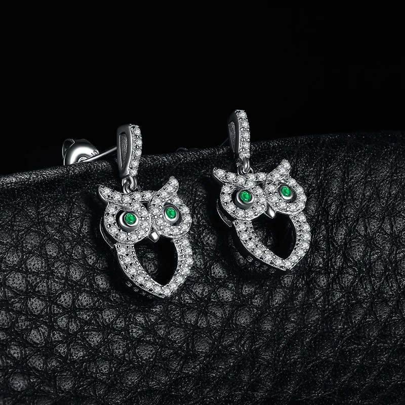 JewelryPalace зелеными глазами Сова Nano России имитация изумрудные серьги 925 пробы