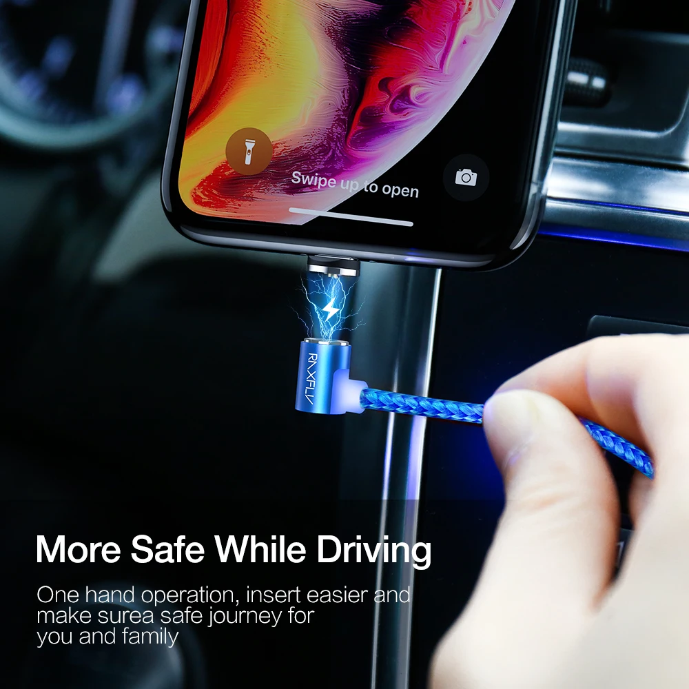 Магнитный usb-кабель RAXFLY для быстрой зарядки Samsung S8 кабель iPhone 11 XR кабели Micro USB Type-C