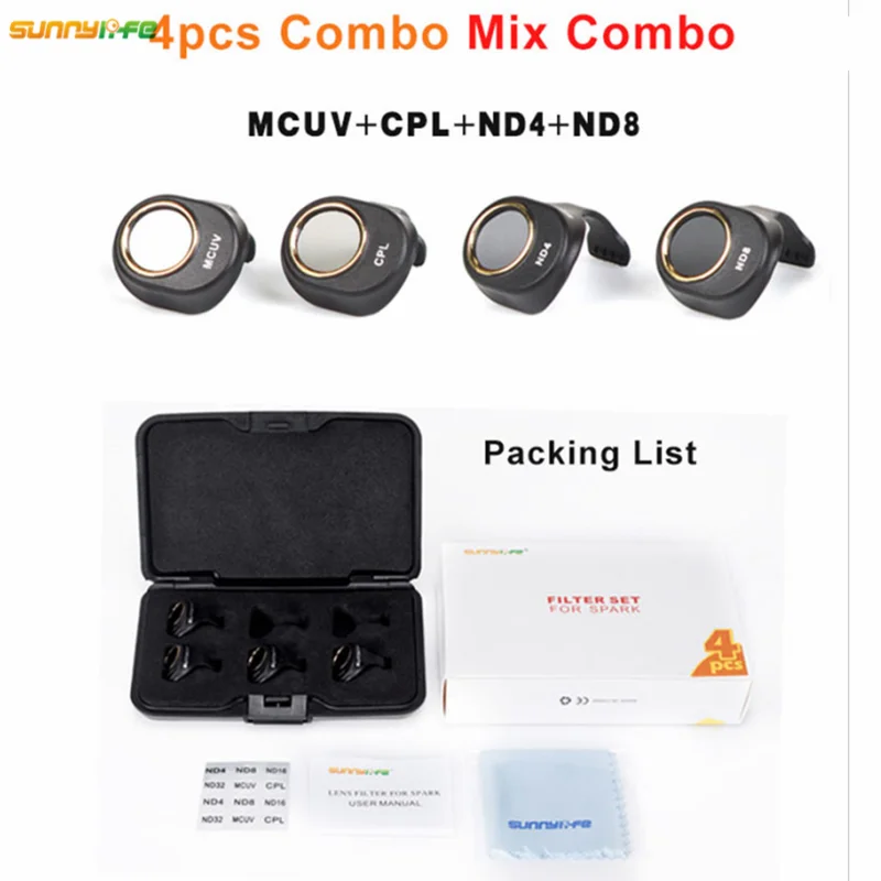 Sunnylife DJI Spark фильтр Gimbal объектив камеры комбо многослойные пленки для покрытия ND4