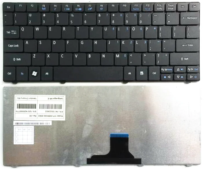 Черная клавиатура для ноутбука Acer Aspire One 751 ZA3 752 753 722 721 1410 ZA5 ZA8 MS2298 MS2297 MS2296 |