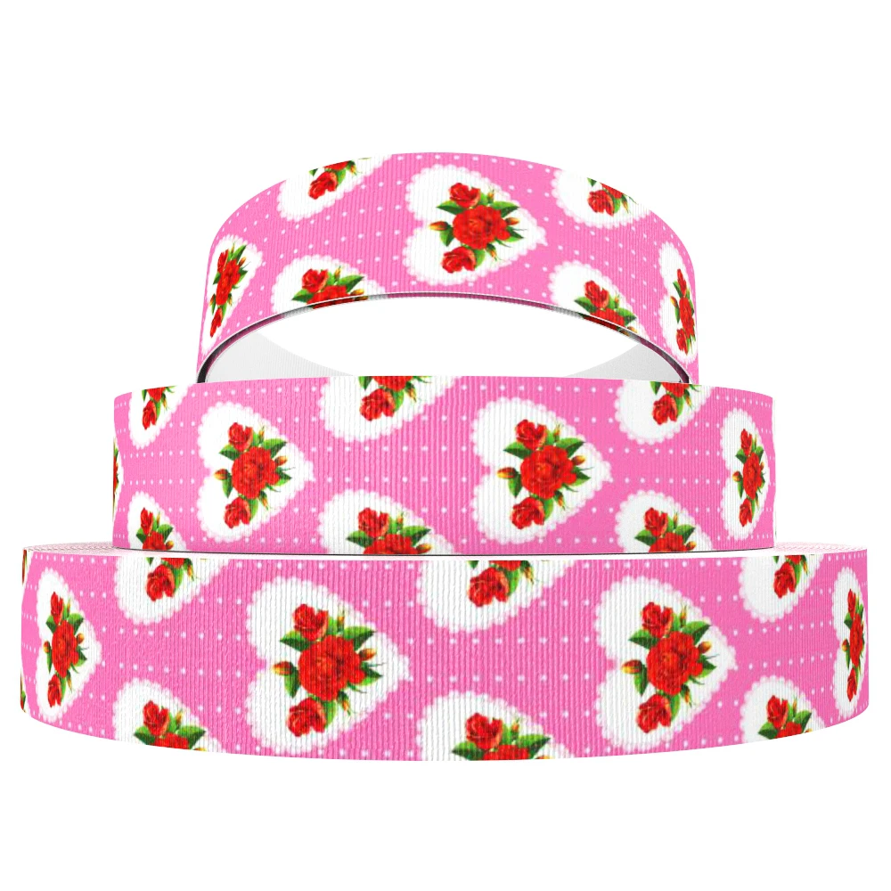 

David accessories 3"75mm heart love polyester grosgrain tape ribbon 50yds,DIY handmade materials,wedding gift wrapping,50Yc5698